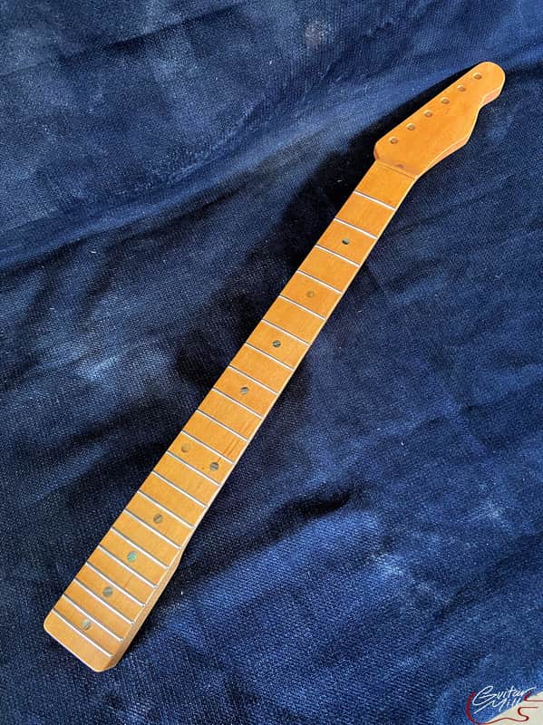 Guitar Mill T-Style Replacement Neck / 1 pc. Maple / Abalone Top Dots / Classic C / V.T. Satin / Closet Clean (#GIN-3896) image 1