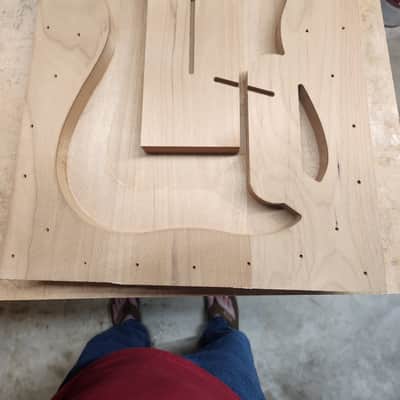 Shepard Custom Guitars Custom Stratocaster Body Semi-hollow Backroute F Hole Optional Quilted Maple Top On 1pc Mahogany 2026 - Unfinished image 8