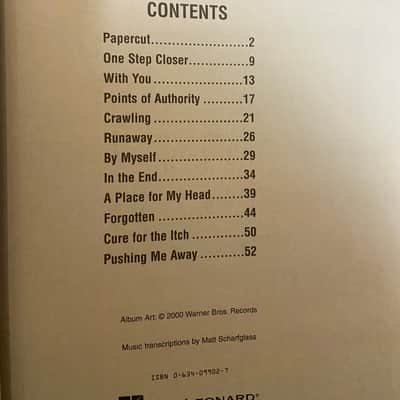 Linkin Park - Hybrid Theory - Guitar tab / tablature Book image 3
