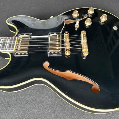 1983 Yamaha SA-2100 Semi-Hollow Electric Guitar – Black – Made in Japan – Original Hard Case image 5