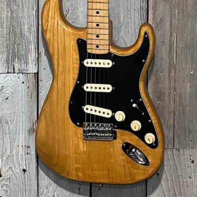 Nice 1977 Fender Stratocaster  Natural with Maple Fretboard , Great Player Includes Pro Setup & Original Hard Shell Case ! image 2