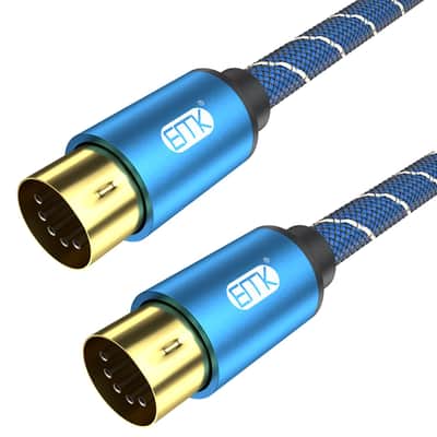 5-Pin DIN MIDI Cable Male to Male Midi Cables Compatible with MIDI Keyboard/Synthesizer/Guitar Multi Effects/Audio Interface/Audio Mixer/Audio Amplifier/External Sound Card (6.6Feet/2m) image 1
