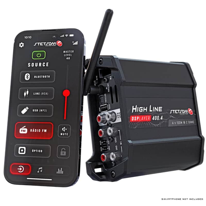 Stetsom HL400.4 Car Amplifier 4-Channel DSP Player Bluetooth FM Radio image 1