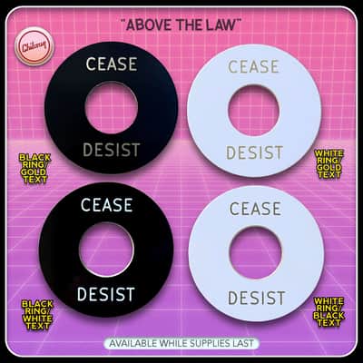 Chibson Cease & Desist Toggle Ring - White Text on Black Ring 2023 image 3