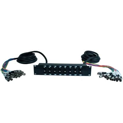 16 Channel Xlr Trs Combo Splitter Snake Cable Two 15' Xlr Trunks - Rack Mounts image 1