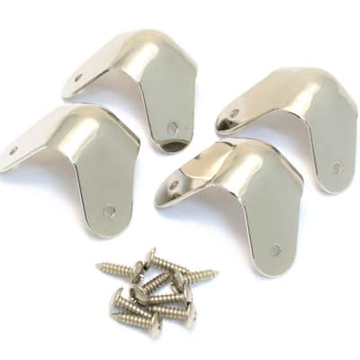 Fender Pure Vintage 2-Screw Mount Amplifier Corners (4), Nickel 0991348000 image 1