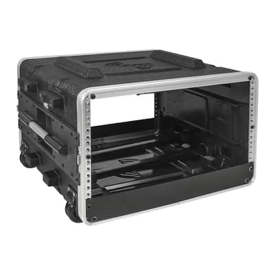 STRC-A6UT | Lightweight and Compact 6U PA/DJ ABS Road Case w/ 5U Rack Space, 19” Depth, Retractable Handle, Wheels and Heavy-Duty Latches image 2