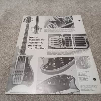 Vintage Late 1970's Ovation Magnum 1 & 2 Bass Flyer! Original Case Candy, Paperwork! image 3