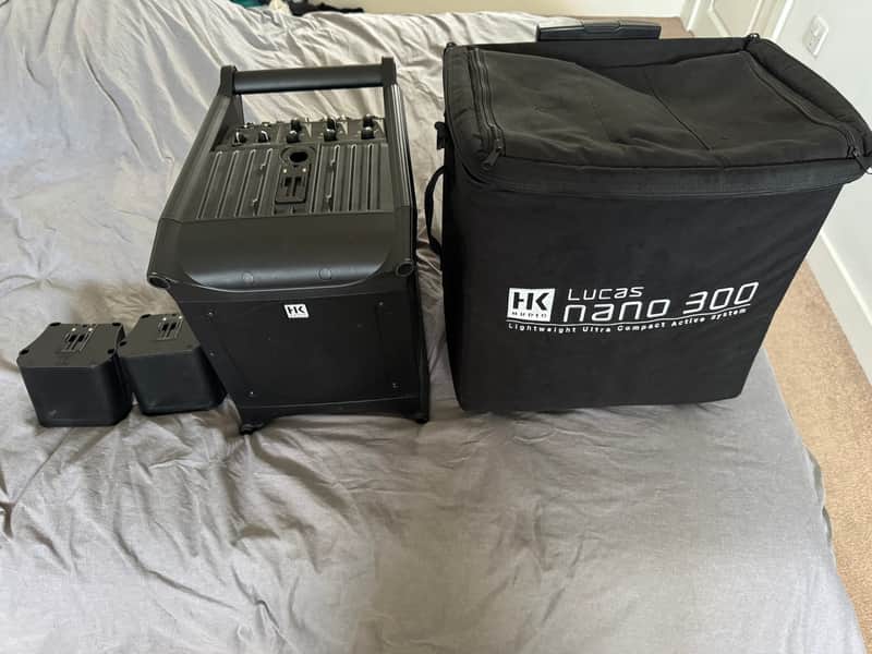 HK Audio Lucas Nano 300 Compact Stereo PA System with 3-Channel Mixer 2010s - Black image 1