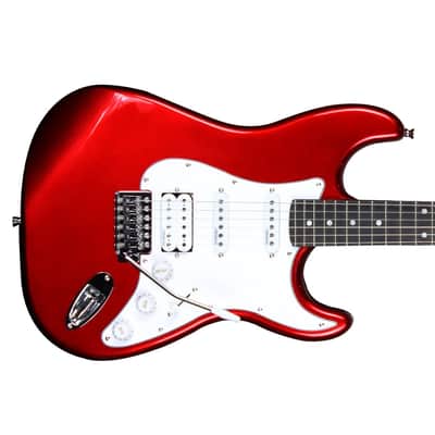 Artist AS1 Candy Apple Red Electric Guitar w/ Humbucker & Accessories with 10 Watt Amp image 6