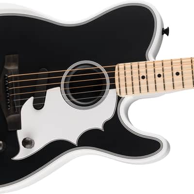 Fender Jack White Triplesonic Acoustasonic Telecaster Satin Arctic White with Black Top image 14