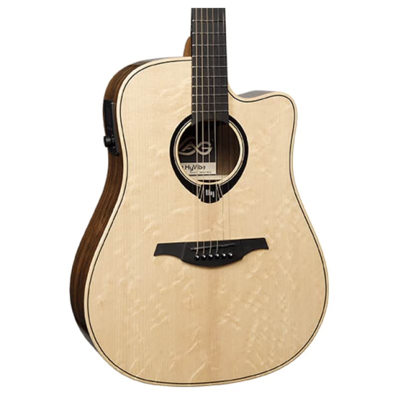 Lag HV30DCE Dreadnought Smart Guitar with Gigbag - Natural image 1