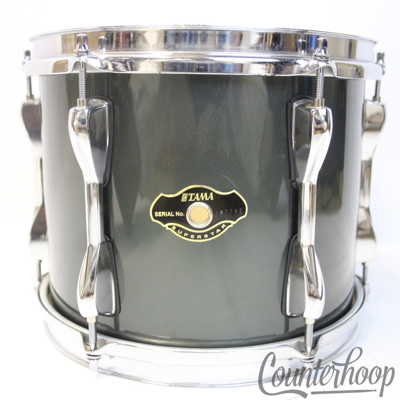 Tama 10x8" Superstar "Gray Pewter"Lacquer Rack Tom Drum 6Ply 6mm Birch/Basswood — main photograph