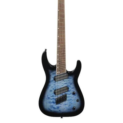 Jackson X Series Soloist Arch Top SLATX7Q MS 7-String Trans Blue Burst image 2