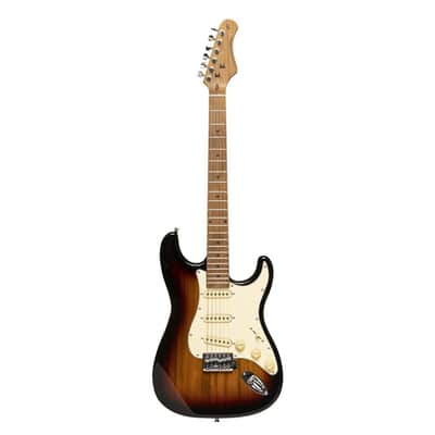 STAGG Electric Guitar Series 55 With Solid Paulownia Body Sunburst image 7