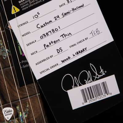 2024 - PRS Eddie's Guitars Wood Library Custom 24 Semi-Hollow Korina/Ziricote - Blood Orange Smokeburst image 16