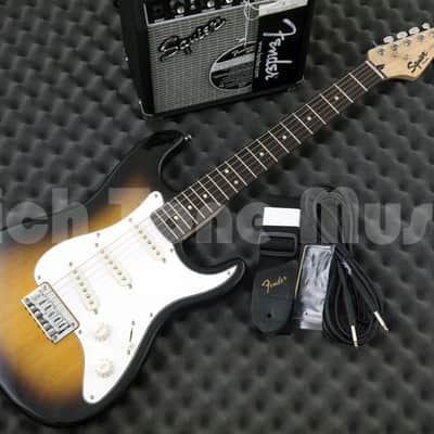 Squier by Fender Stratocaster Electric Guitar Pack, Short-Scale - Brown Sunburst image 3