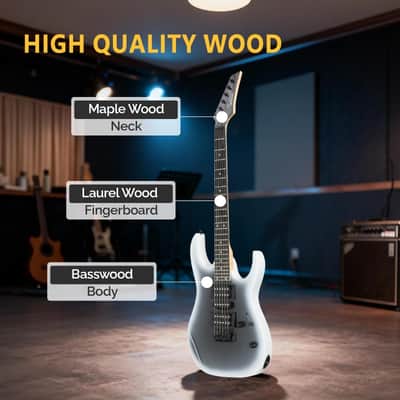 Glarry 170 type Electric Guitar HSH Pickups, 20W Amp White-Black BurstGlarry 170 type Electric Guitar HSH Pickups, 20W Amp White-Black Burst image 3