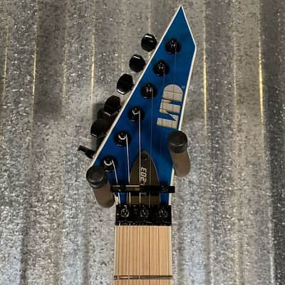 ESP LTD MH-203QM See Thru Blue Quilt Top Guitar MH203QMSTB #0345 Used image 3