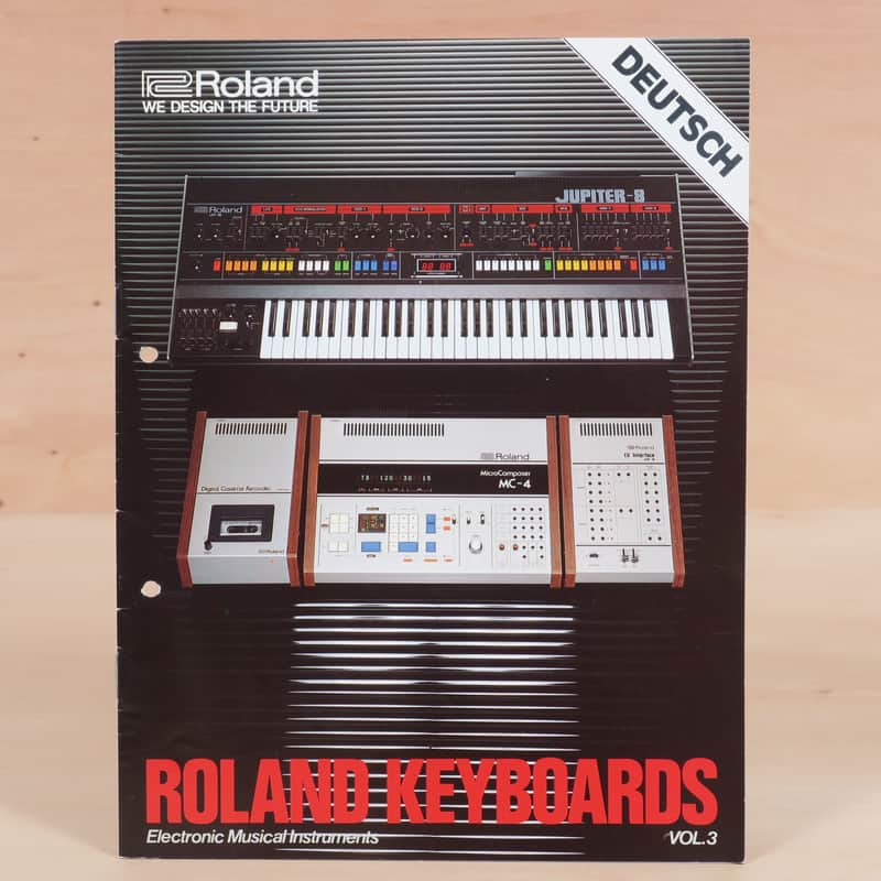 The Roland Keyboards Vol.3 catalog in German (Jupiter 8, System 100M, MC-4, Juno-60, SH-101, TR-808) image 1