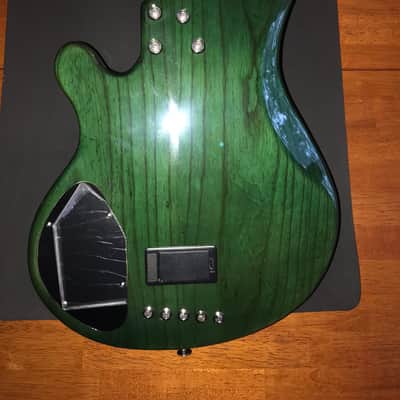 2016 Lakland 55-14 Rosewood Lined fretless Trans Green image 2