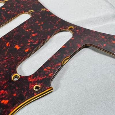 Fender Stratocaster Pickguard Celluloid Nitrate Relic Aged RI 63 . 64 , 60's - Red Tortoise image 7
