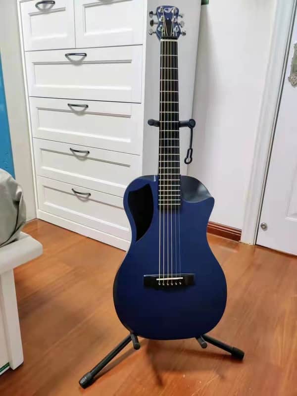 Journey Instruments OF660  Carbon Fiber Collapsible Travel Guitar w/Bag & Pickup Blue image 1