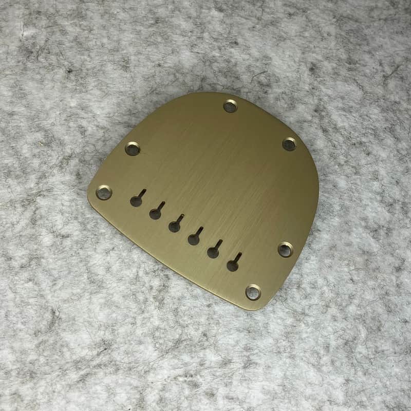 HERAD Jazzmaster/ Jaguar Hardtail Conversion Plate. Regular Break Angle. Gold Anodised Aluminium. Anodized Jag JM. Suits Fender/ Squier image 1