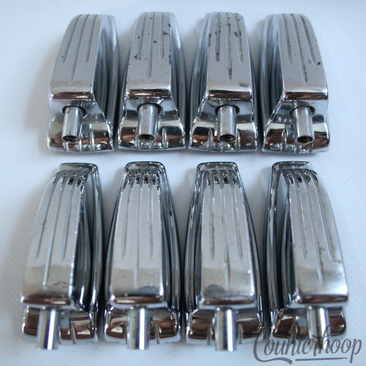 Ludwig 8x Bass/Floor Tom Drum Lugs Large Classic Chrome Vintage 60s USA P2243B* — main photograph