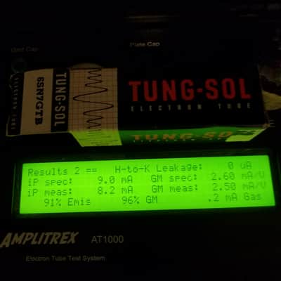 Tung-Sol 4% tight Matched Pair (2) 6SN7GTB tNOS AT1000 TESTED Vacuum Tubes T7 tall glass dual triode 1956-1961 image 5