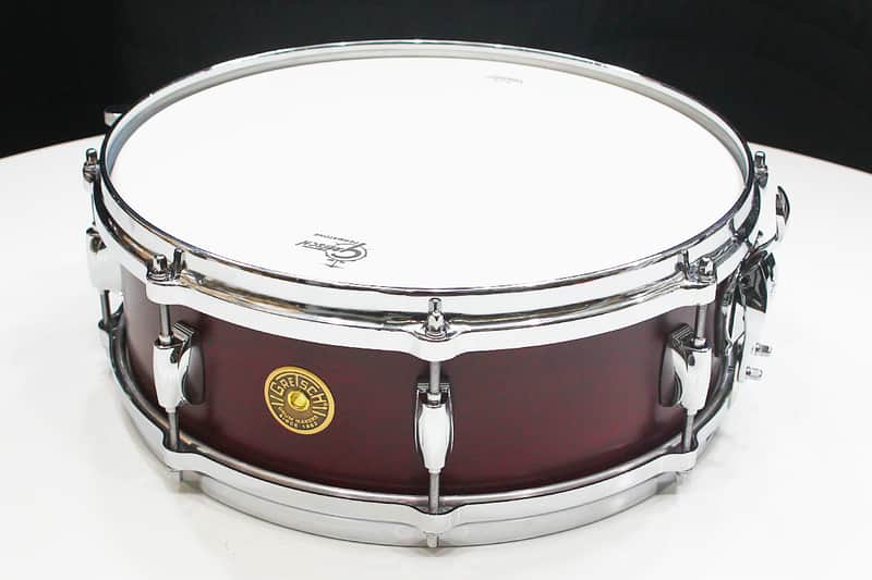 Gretsch USA Custom 5" x 14" 8-Lug Snare Drum w/ VIDEO! Satin Rosewood Double 45 Edges image 1