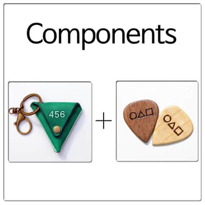 burnyblack inspired by squid game guitar picks, pickholder green image 2