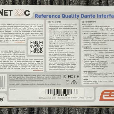 ESI Planet 22c - Dante Interface - Brand New image 2