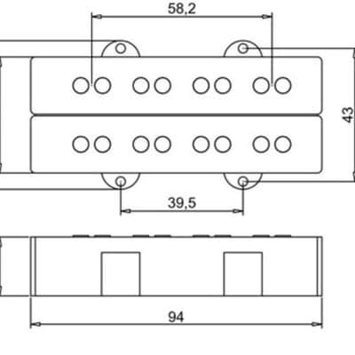 Artec Alnico JB Twin Pickup for 4-string Fender Jazz J Bass® Humbucker 4 wire image 7