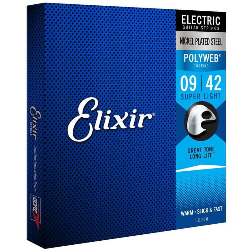 Elixir Electric Guitar Strings Set POLYWEB Coating Light .009-.042 E12000 Bild 1