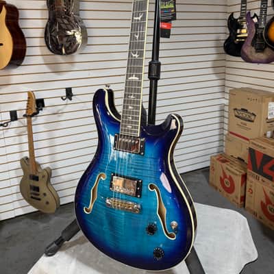 PRS SE Hollowbody II Electric Guitar - Faded Blue Burst w/OHSC & PLEK*D #782 image 6