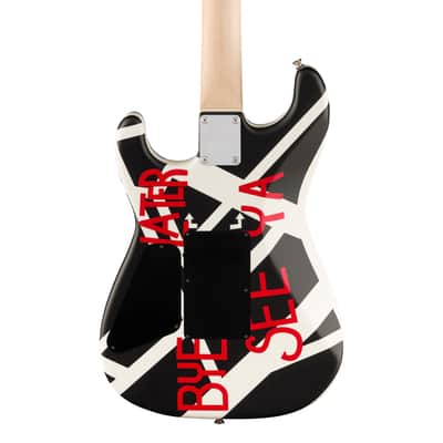 EVH Striped Series Circles - Maple Fingerboard, White and Black image 3
