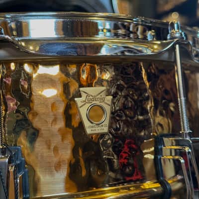 NEW Ludwig 8x14 Hammered Bronze Phonic Snare Drum w/ Imperial Lugs image 6