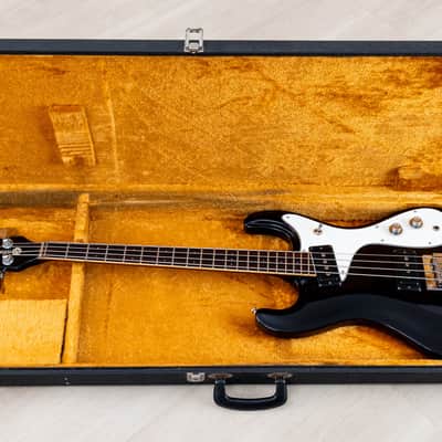 1990 Mosrite Ventures Model Bass Standard Series VMB-900 Black w/ Case, Japan Kurokumo image 16