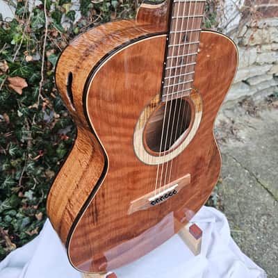 Wilhelm Guitars Curly Koa, Curly Sinker Redwood Small Jumbo Acoustic Guitar image 13