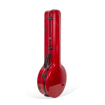 Crossrock Fiberglass Banjo Case-Fits Mastertone & Most 5-String Styles, with Interior Compartment, Backpack Straps, Hygrometer, TSA Lock-Red (CRF2023MBJRD) image 3