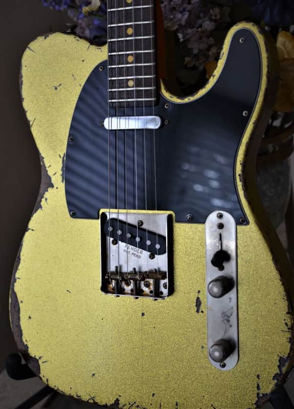 American  Fender Telecaster Custom Heavy Relic  Gold Sparkle TX Specials image 1