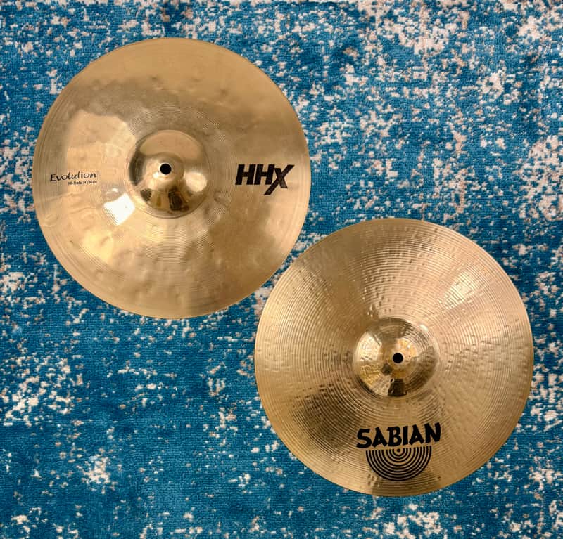 Don't pay £585!! 14" Sabian HHX EVOLUTION DAVE WECKL Hihats 958g 1408g image 1