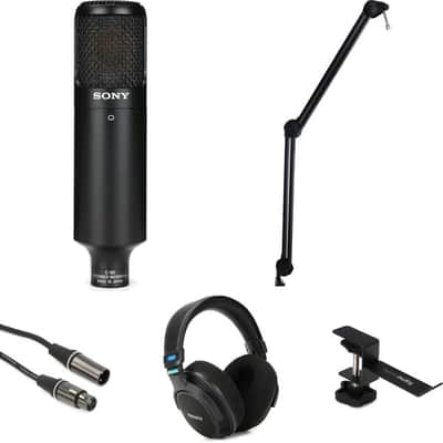 Sony C-80 Condenser Microphone and MDR-MV1 Headphones Broadcast Bundle image 2