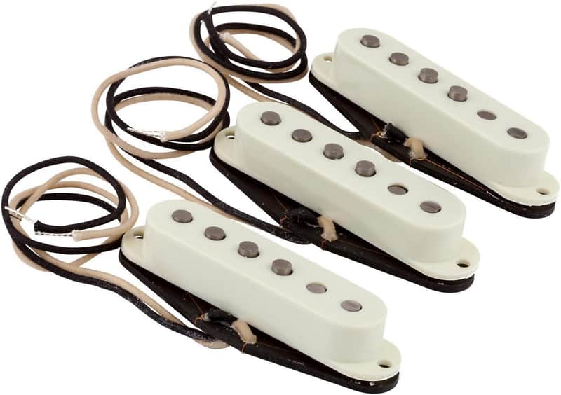 Fender Pure Vintage '59 Stratocaster Single Coil Pickup Set, Vintage White image 1