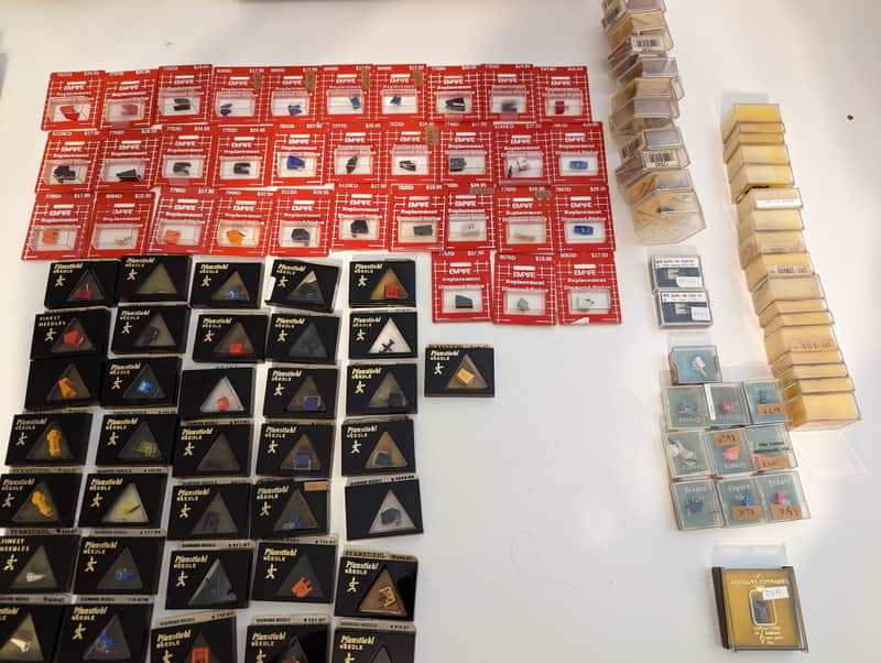 Vintage Phono Stylus Lot - 110 Units NOS (New Old Stock) - Empire, Pfanstiehl, Audio Technica MC AT3230 & more