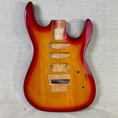 Super Stratocaster Body Cherry Sunburst Guitar HSS Floyd Rose image 1