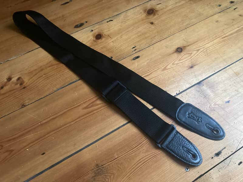LEVY'S Leathers M8-BLK 2 inch Polypropylene Black Guitar Strap with Leather Ends image 1