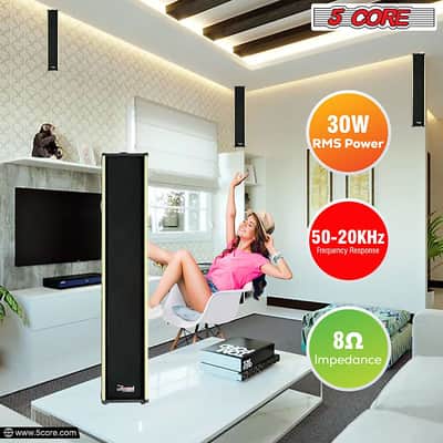 2PCS 5Core Outdoor Speakers Stereo In Wall Speaker Pair 300W Peak Passive Outside Surface Mount Wired Waterproof Patio House Garage Indoor Exterior Audio System Out Door Bocinas Para Casa-WS 30T 2 PCS image 20