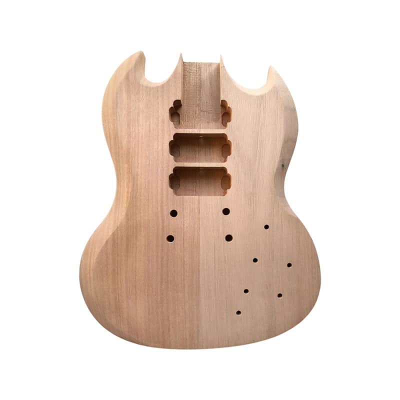 Unfinished SG-Style Guitar Body DIY, Mahogany, HHH Routing image 1